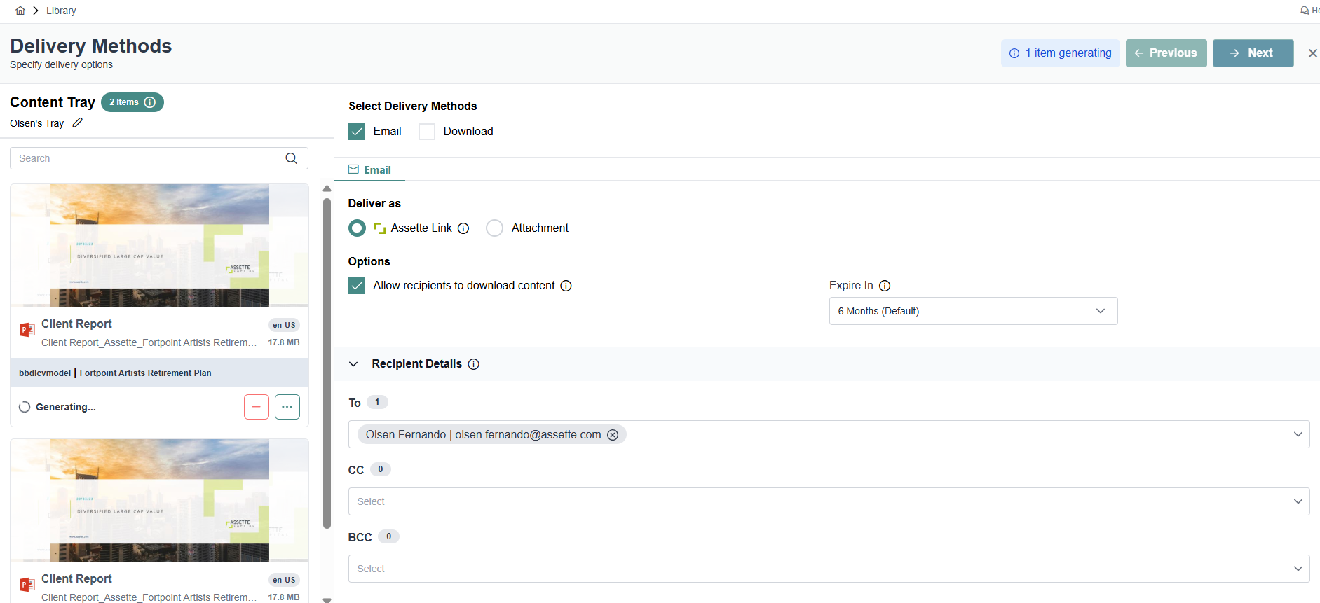 Content Generation And Sharing With Content Library | Assette Support