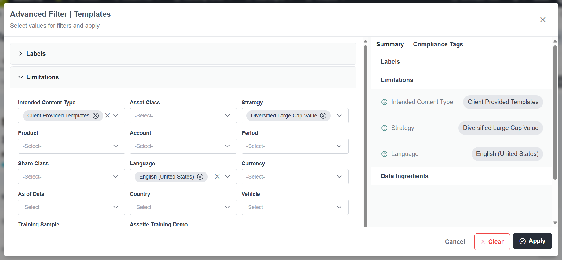 Search And Filtering In Component Analytics | Assette Support